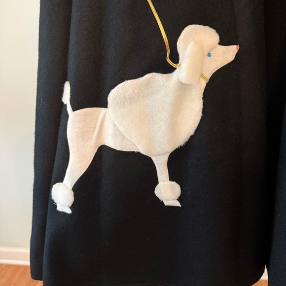 Vintage Handmade Black Felt Poodle Skirt 1950s Grease Costume Play Women's Sz S - Picture 2 of 9